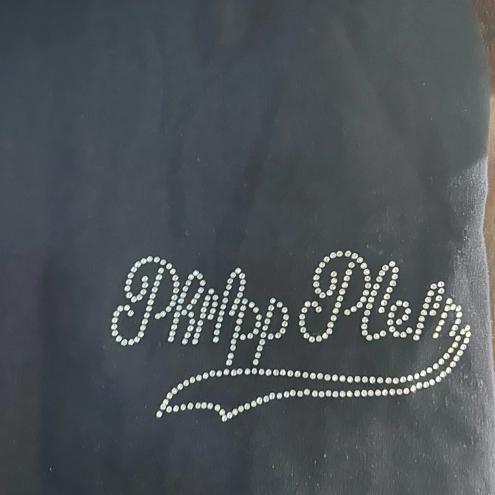 Philipp Plein Girls Rhinestone‎ Logo Dress Black Size 6 Designer EUC